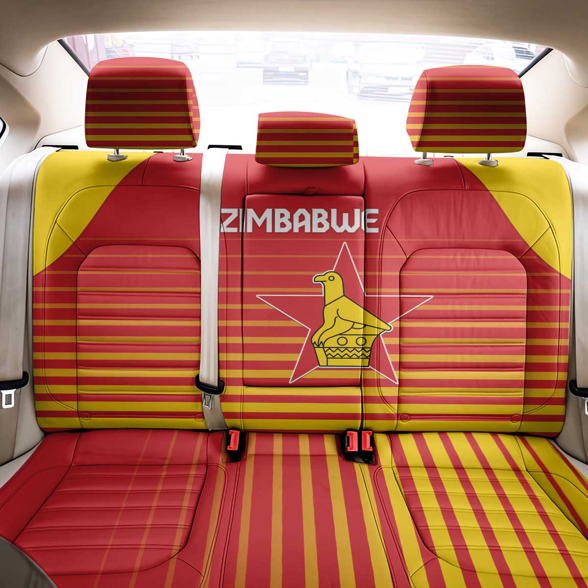 Zimbabwe Cricket Back Car Seat Cover Go Chevrons Go - Wonder Print Shop