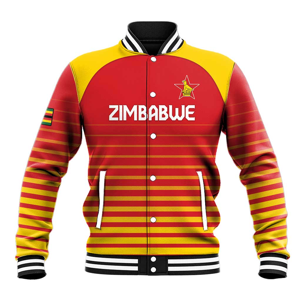 Custom Zimbabwe Cricket Baseball Jacket Go Chevrons Go - Wonder Print Shop