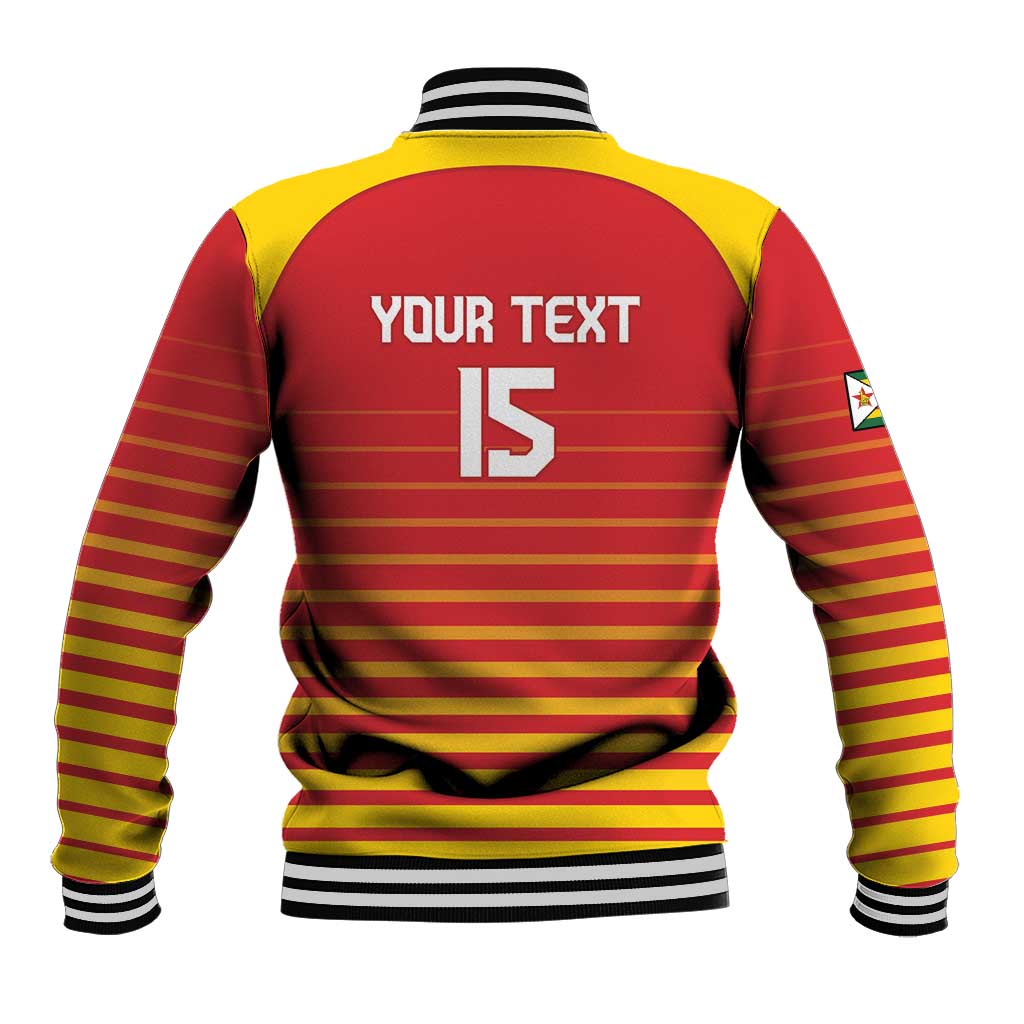 Custom Zimbabwe Cricket Baseball Jacket Go Chevrons Go - Wonder Print Shop