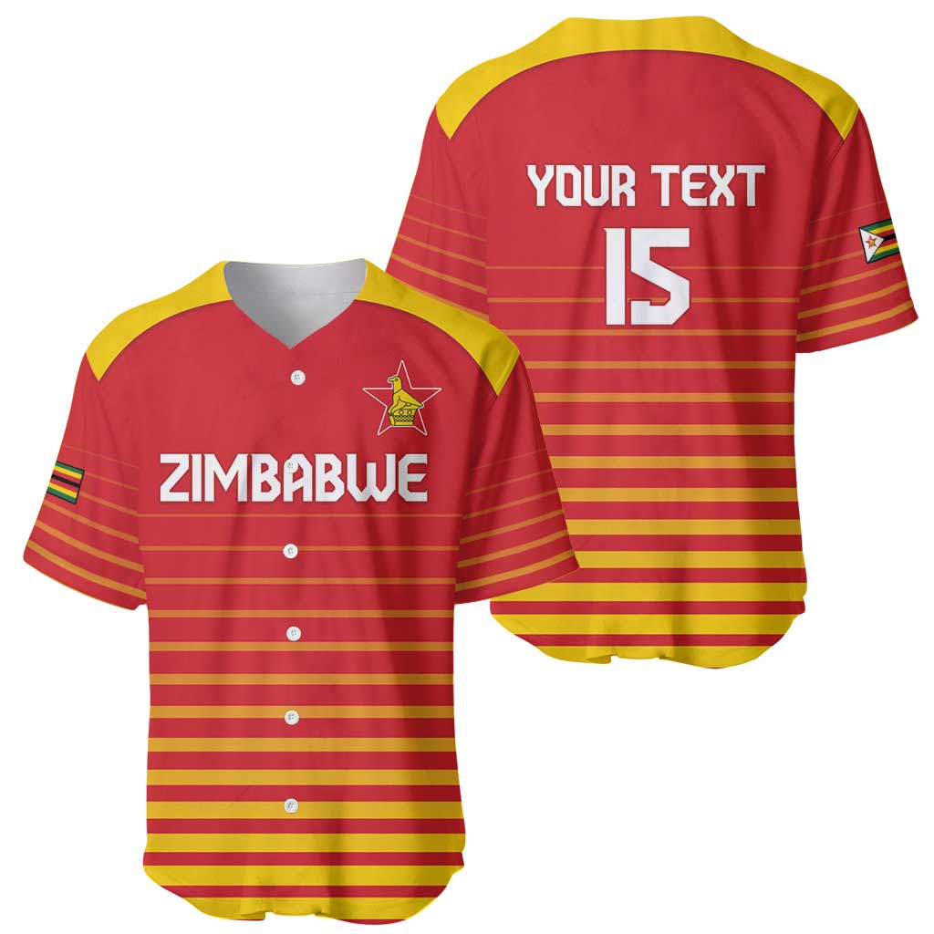 Custom Zimbabwe Cricket Baseball Jersey Go Chevrons Go - Wonder Print Shop