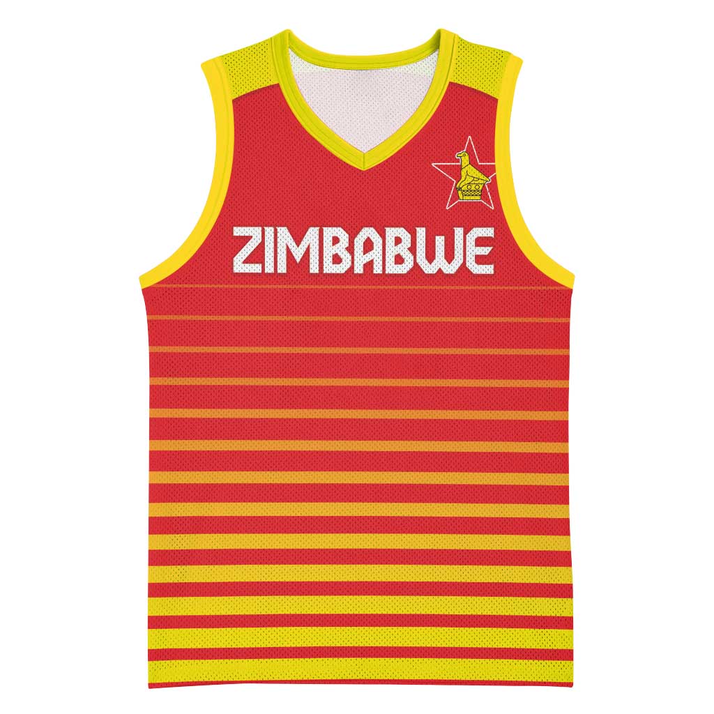 Custom Zimbabwe Cricket Basketball Jersey Go Chevrons Go - Wonder Print Shop