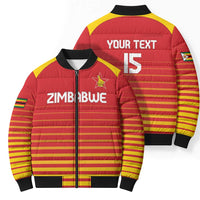 Custom Zimbabwe Cricket Bomber Puffer Jacket Go Chevrons Go - Wonder Print Shop