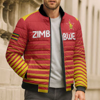 Custom Zimbabwe Cricket Bomber Puffer Jacket Go Chevrons Go - Wonder Print Shop