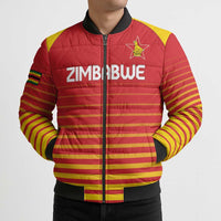 Custom Zimbabwe Cricket Bomber Puffer Jacket Go Chevrons Go - Wonder Print Shop