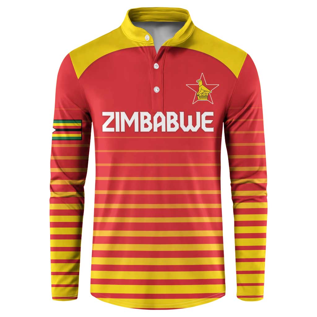 Custom Zimbabwe Cricket Button Sweatshirt Go Chevrons Go - Wonder Print Shop