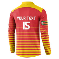 Custom Zimbabwe Cricket Button Sweatshirt Go Chevrons Go - Wonder Print Shop