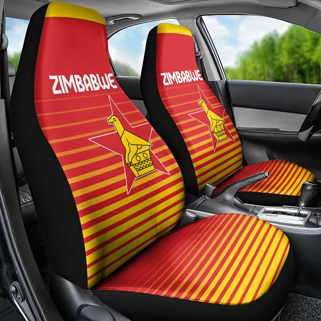 Zimbabwe Cricket Car Seat Cover Go Chevrons Go - Wonder Print Shop