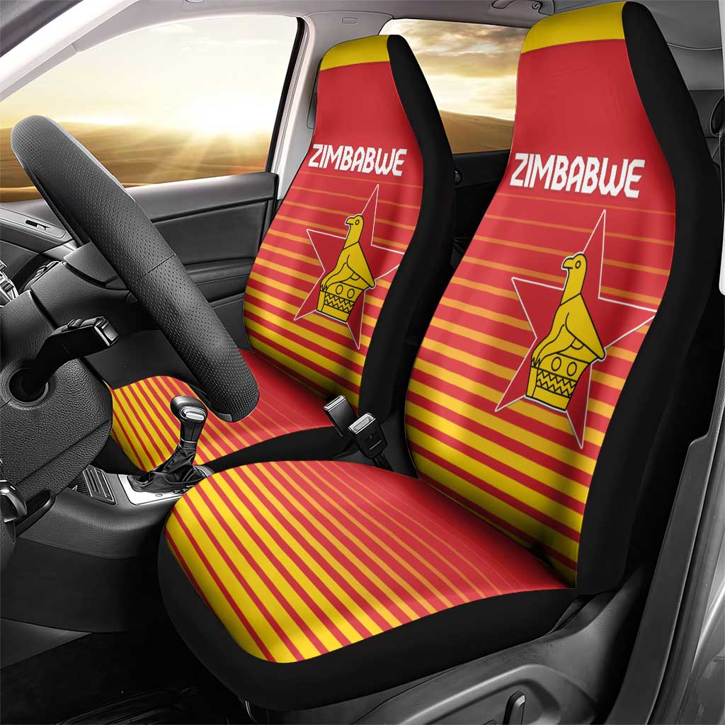 Zimbabwe Cricket Car Seat Cover Go Chevrons Go - Wonder Print Shop