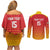 Custom Zimbabwe Cricket Couples Matching Off Shoulder Short Dress and Long Sleeve Button Shirt Go Chevrons Go - Wonder Print Shop