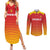 Custom Zimbabwe Cricket Couples Matching Summer Maxi Dress and Long Sleeve Button Shirt Go Chevrons Go - Wonder Print Shop
