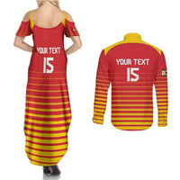 Custom Zimbabwe Cricket Couples Matching Summer Maxi Dress and Long Sleeve Button Shirt Go Chevrons Go - Wonder Print Shop