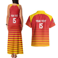 Custom Zimbabwe Cricket Couples Matching Tank Maxi Dress and Hawaiian Shirt Go Chevrons Go - Wonder Print Shop
