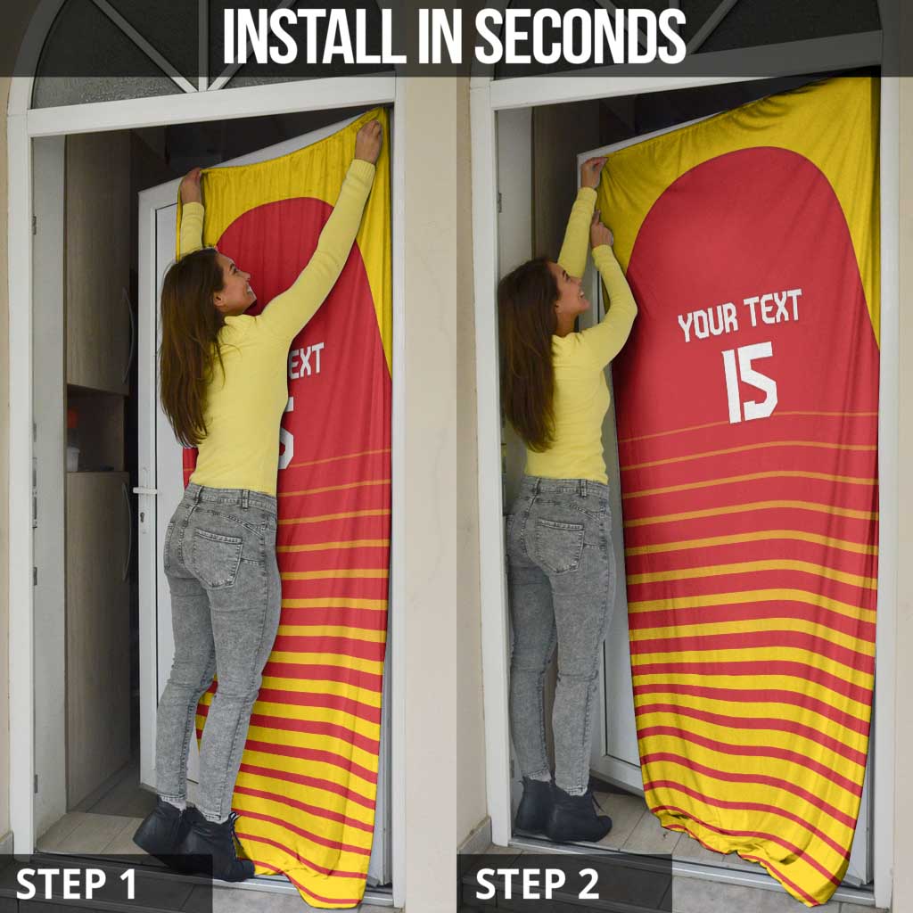 Custom Zimbabwe Cricket Door Cover Go Chevrons Go - Wonder Print Shop