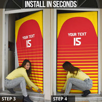 Custom Zimbabwe Cricket Door Cover Go Chevrons Go - Wonder Print Shop