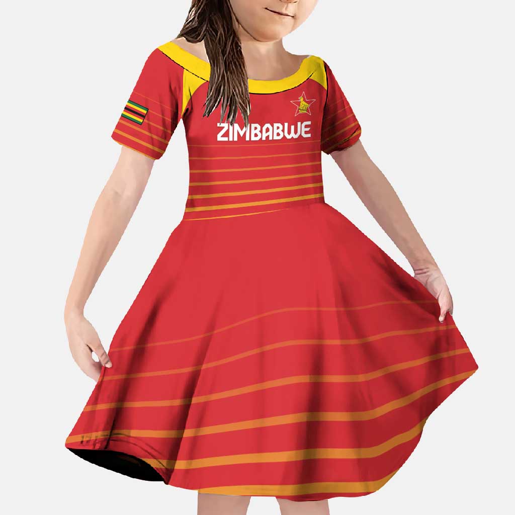 Custom Zimbabwe Cricket Family Matching Long Sleeve Bodycon Dress and Hawaiian Shirt Go Chevrons Go - Wonder Print Shop