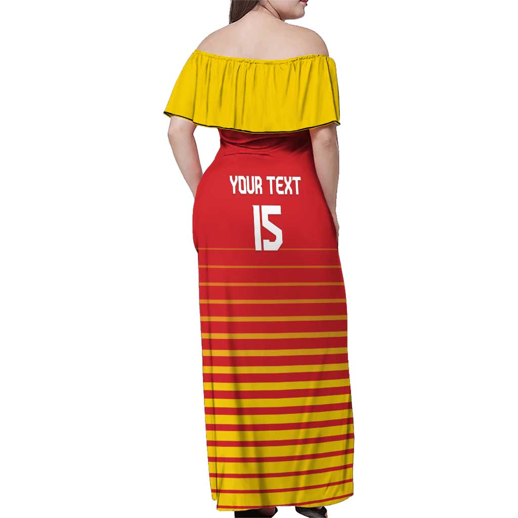 Custom Zimbabwe Cricket Family Matching Off Shoulder Maxi Dress and Hawaiian Shirt Go Chevrons Go - Wonder Print Shop