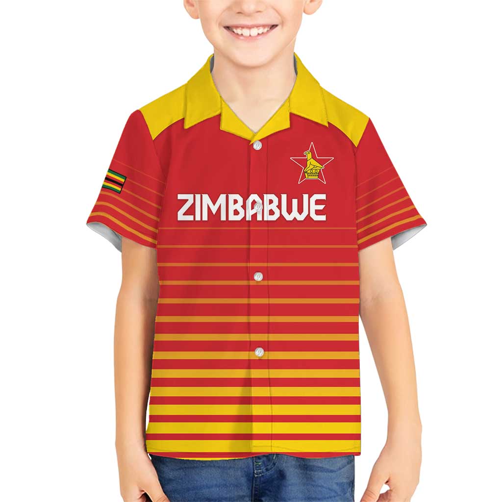 Custom Zimbabwe Cricket Family Matching Puletasi and Hawaiian Shirt Go Chevrons Go - Wonder Print Shop