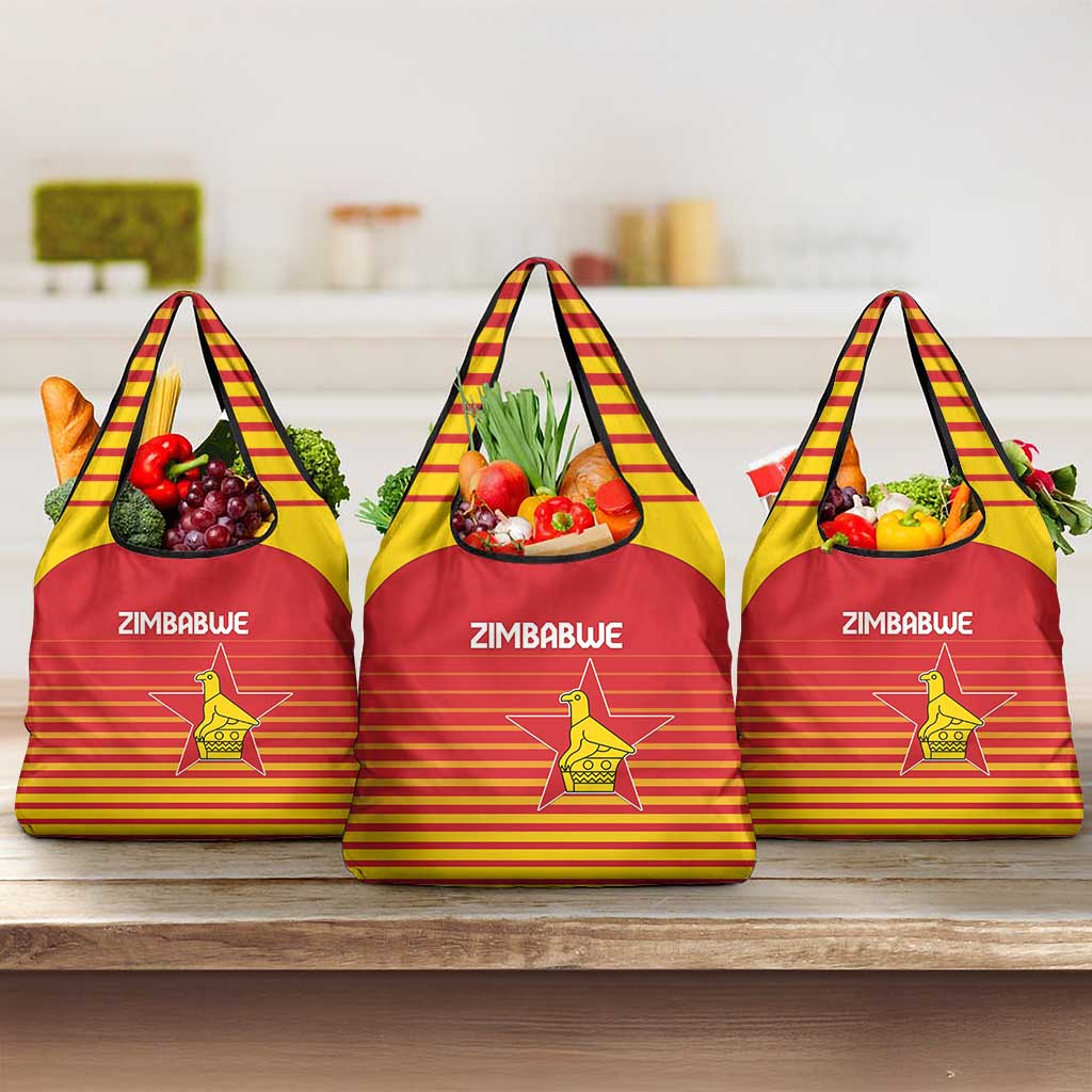 Zimbabwe Cricket Grocery Bag Go Chevrons Go - Wonder Print Shop