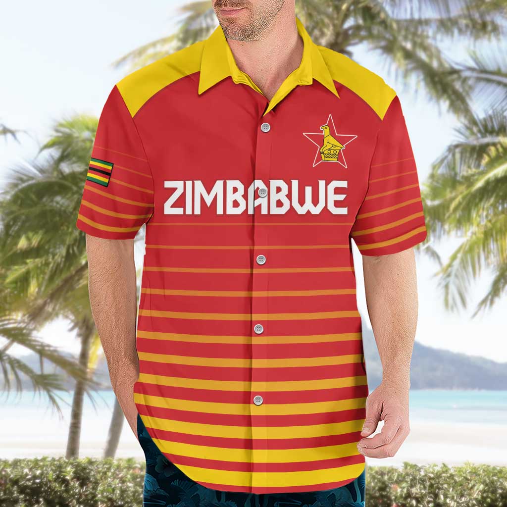 Custom Zimbabwe Cricket Hawaiian Shirt Go Chevrons Go - Wonder Print Shop