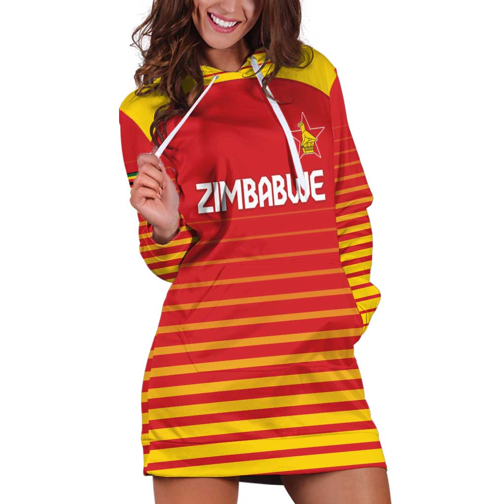Custom Zimbabwe Cricket Hoodie Dress Go Chevrons Go - Wonder Print Shop