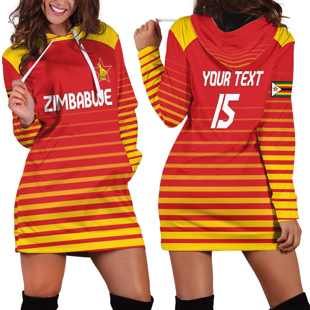 Custom Zimbabwe Cricket Hoodie Dress Go Chevrons Go - Wonder Print Shop