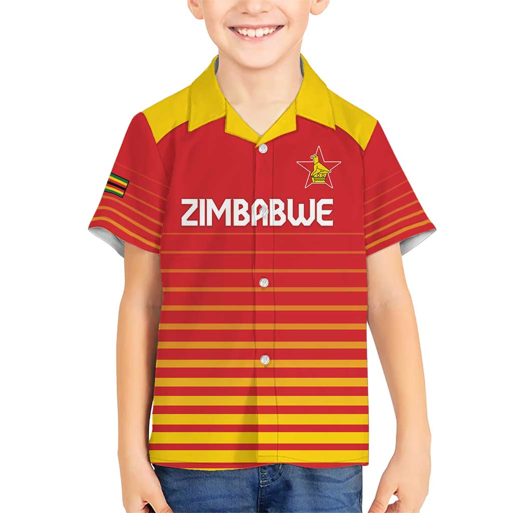 Custom Zimbabwe Cricket Kid Hawaiian Shirt Go Chevrons Go - Wonder Print Shop