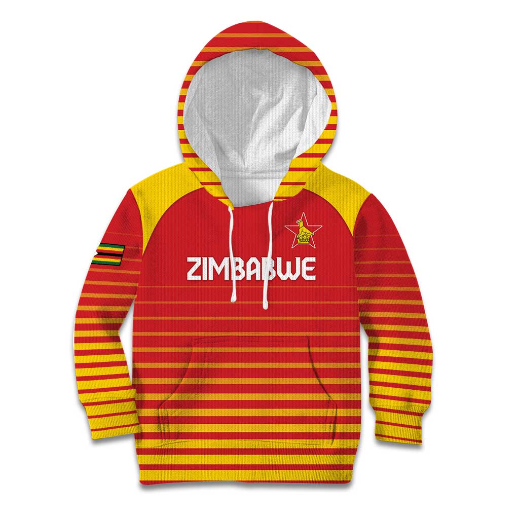 Custom Zimbabwe Cricket Kid Hoodie Go Chevrons Go - Wonder Print Shop