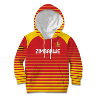 Custom Zimbabwe Cricket Kid Hoodie Go Chevrons Go - Wonder Print Shop