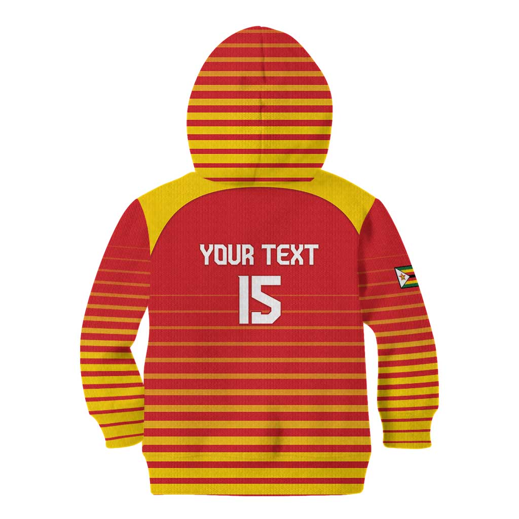 Custom Zimbabwe Cricket Kid Hoodie Go Chevrons Go - Wonder Print Shop