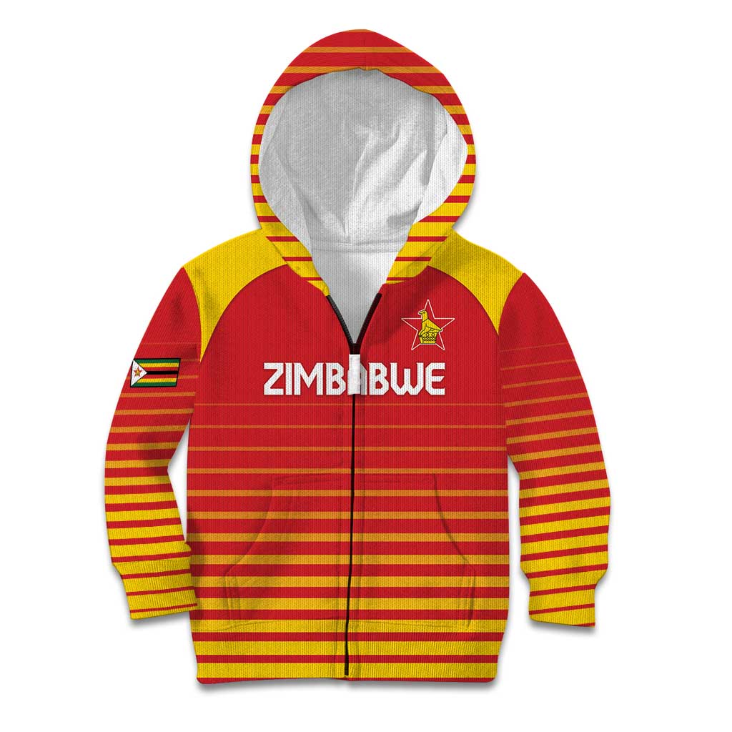 Custom Zimbabwe Cricket Kid Hoodie Go Chevrons Go - Wonder Print Shop