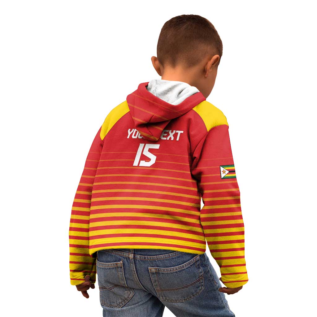 Custom Zimbabwe Cricket Kid Hoodie Go Chevrons Go - Wonder Print Shop