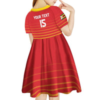 Custom Zimbabwe Cricket Kid Short Sleeve Dress Go Chevrons Go - Wonder Print Shop