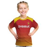 Custom Zimbabwe Cricket Kid T Shirt Go Chevrons Go - Wonder Print Shop