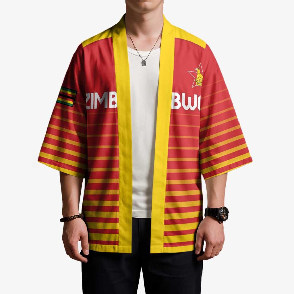 Custom Zimbabwe Cricket Kimono Go Chevrons Go - Wonder Print Shop