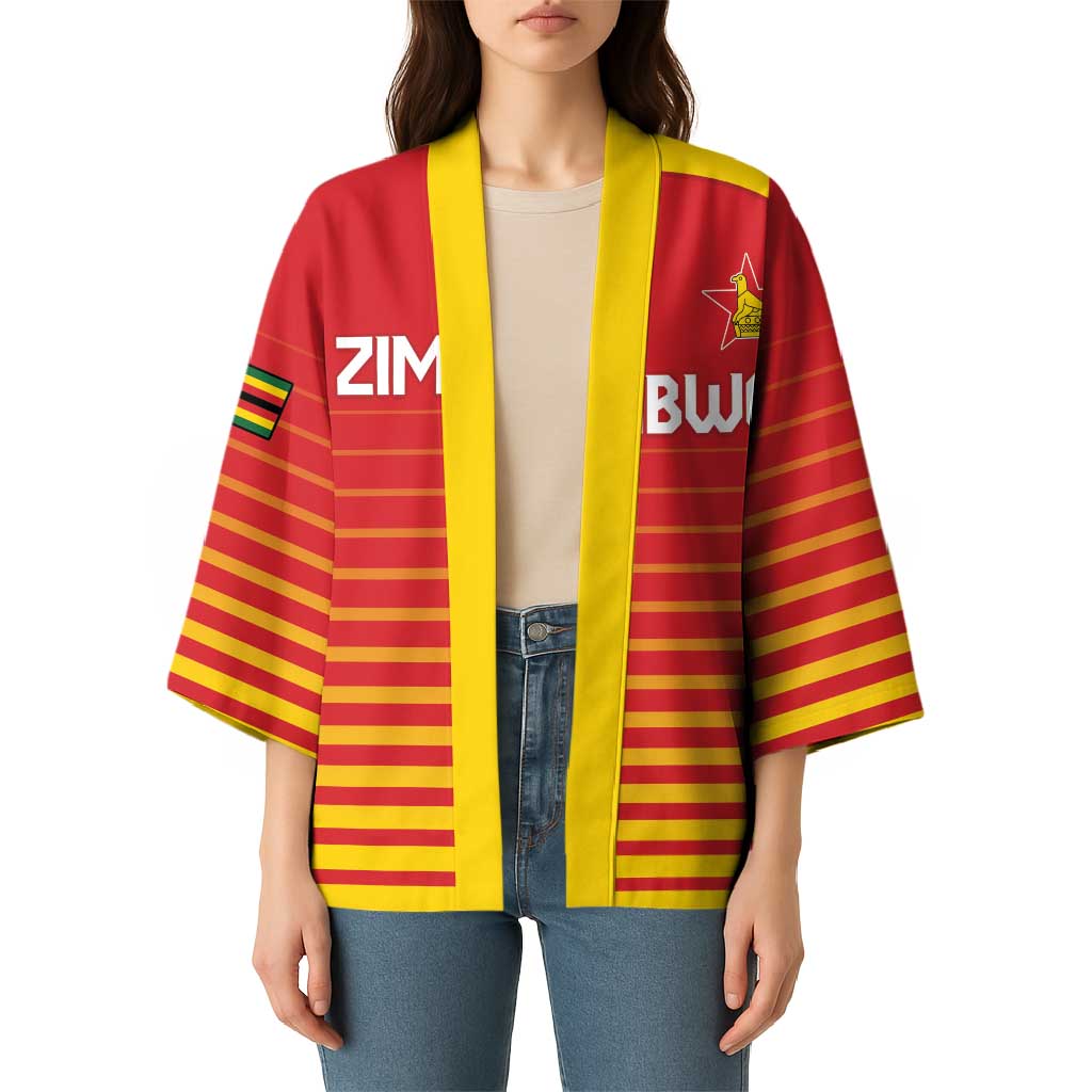 Custom Zimbabwe Cricket Kimono Go Chevrons Go - Wonder Print Shop
