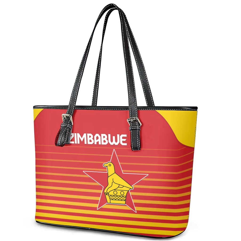Zimbabwe Cricket Leather Tote Bag Go Chevrons Go - Wonder Print Shop