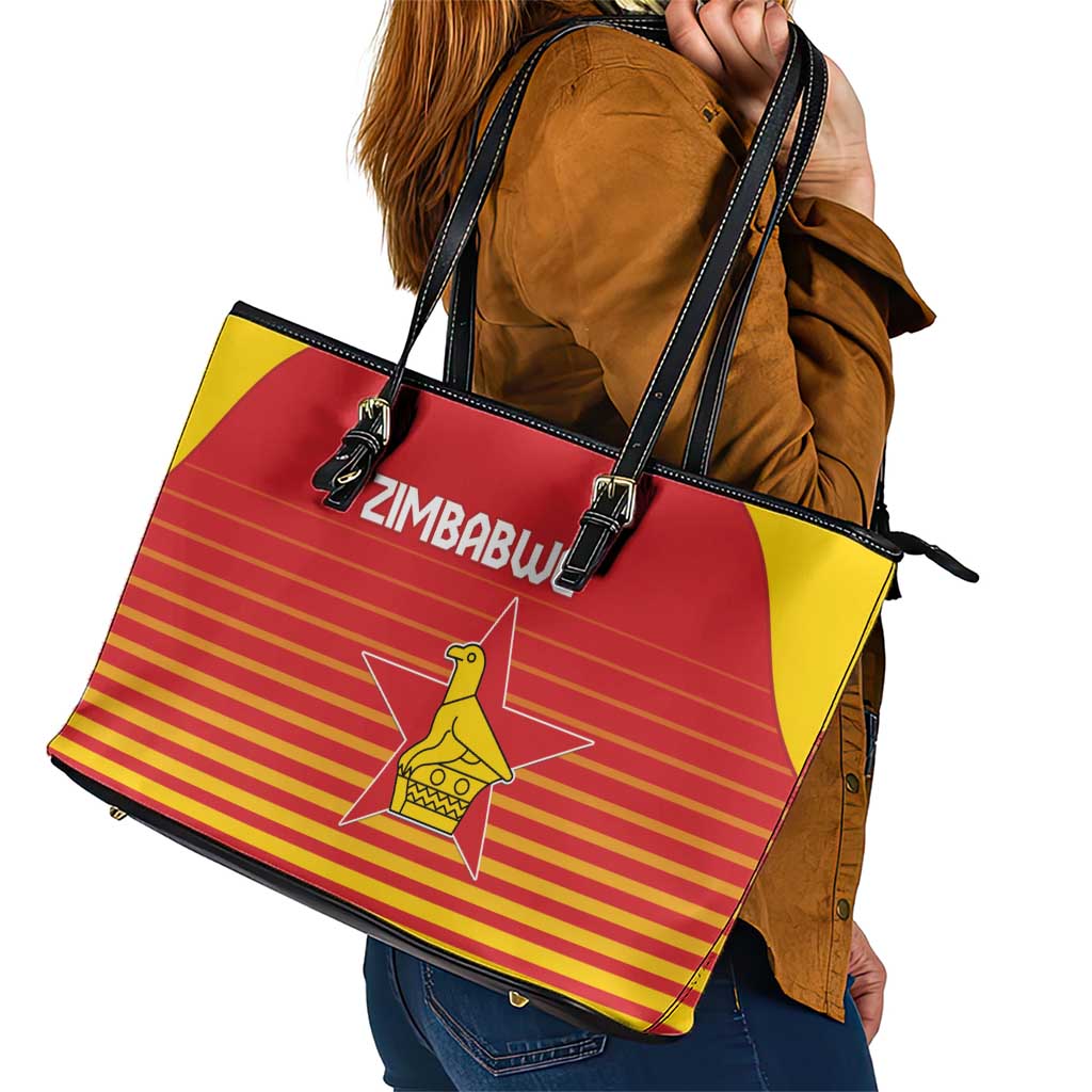 Zimbabwe Cricket Leather Tote Bag Go Chevrons Go - Wonder Print Shop