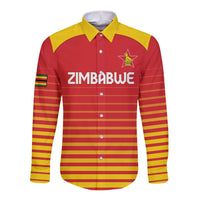 Custom Zimbabwe Cricket Long Sleeve Button Shirt Go Chevrons Go - Wonder Print Shop