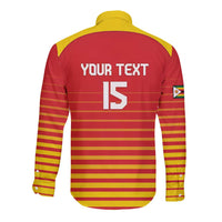 Custom Zimbabwe Cricket Long Sleeve Button Shirt Go Chevrons Go - Wonder Print Shop