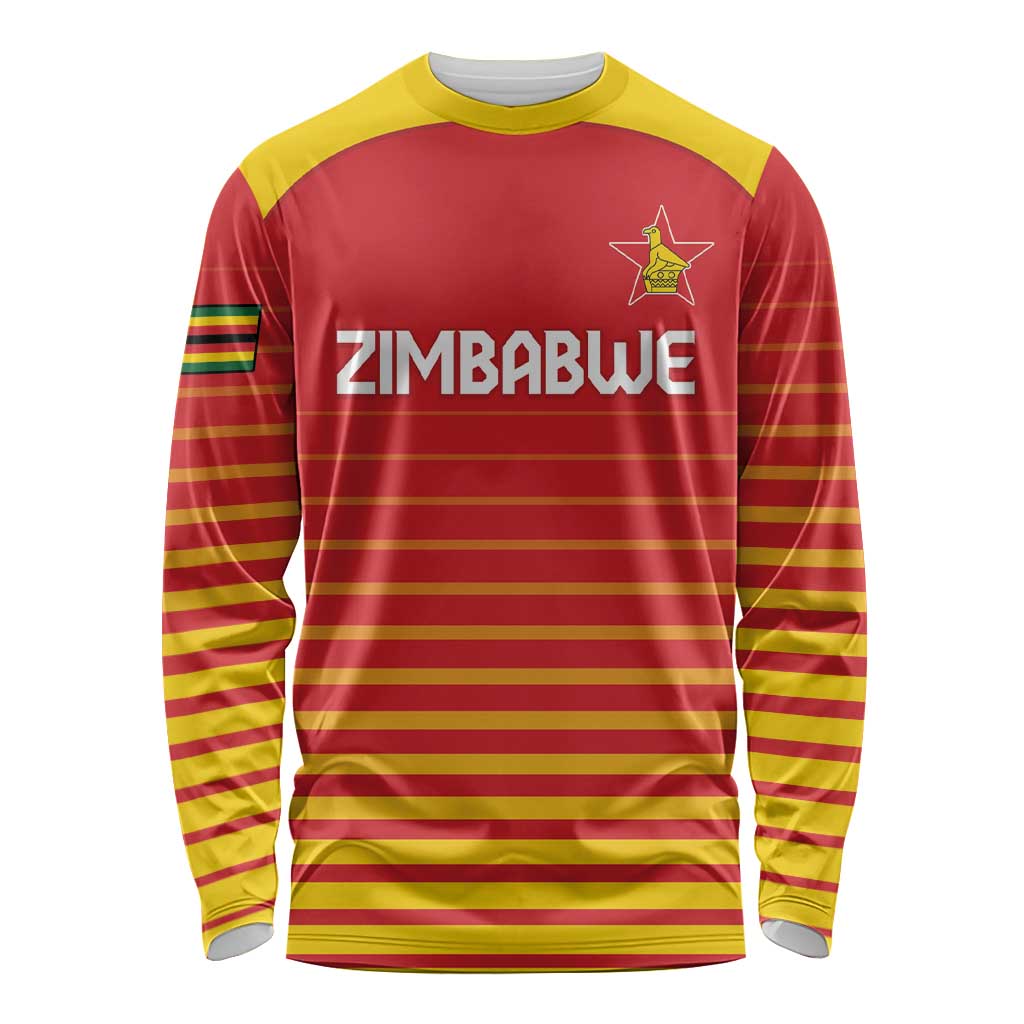 Custom Zimbabwe Cricket Long Sleeve Shirt Go Chevrons Go - Wonder Print Shop