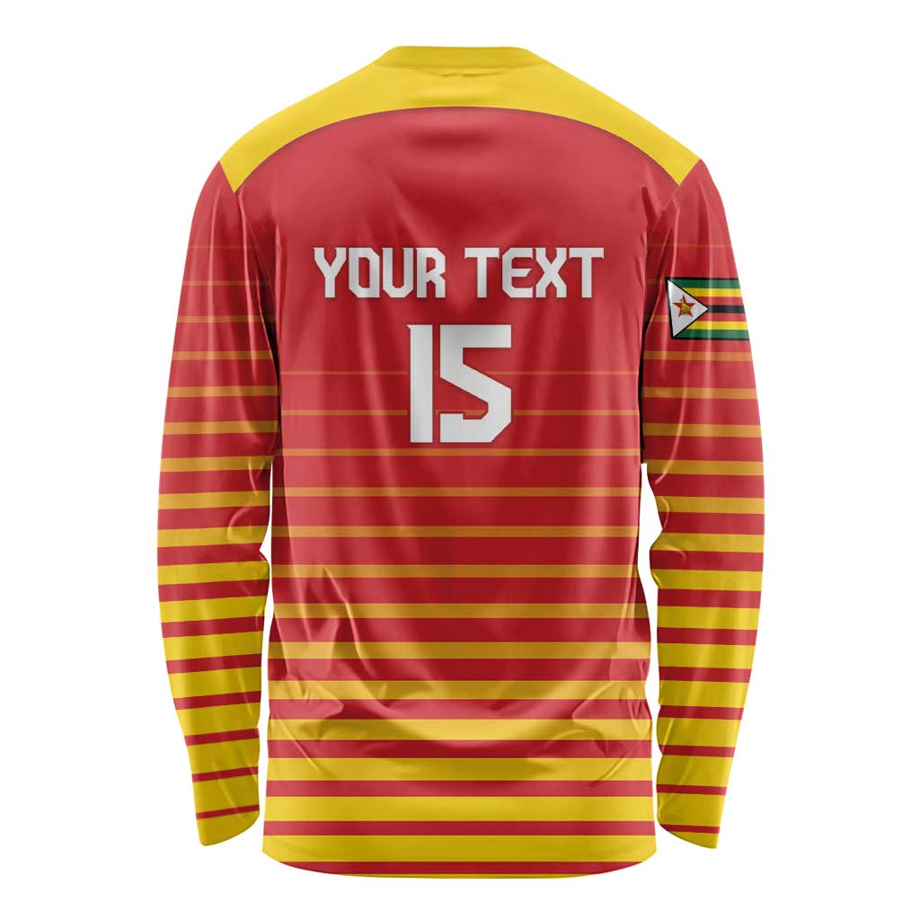 Custom Zimbabwe Cricket Long Sleeve Shirt Go Chevrons Go - Wonder Print Shop
