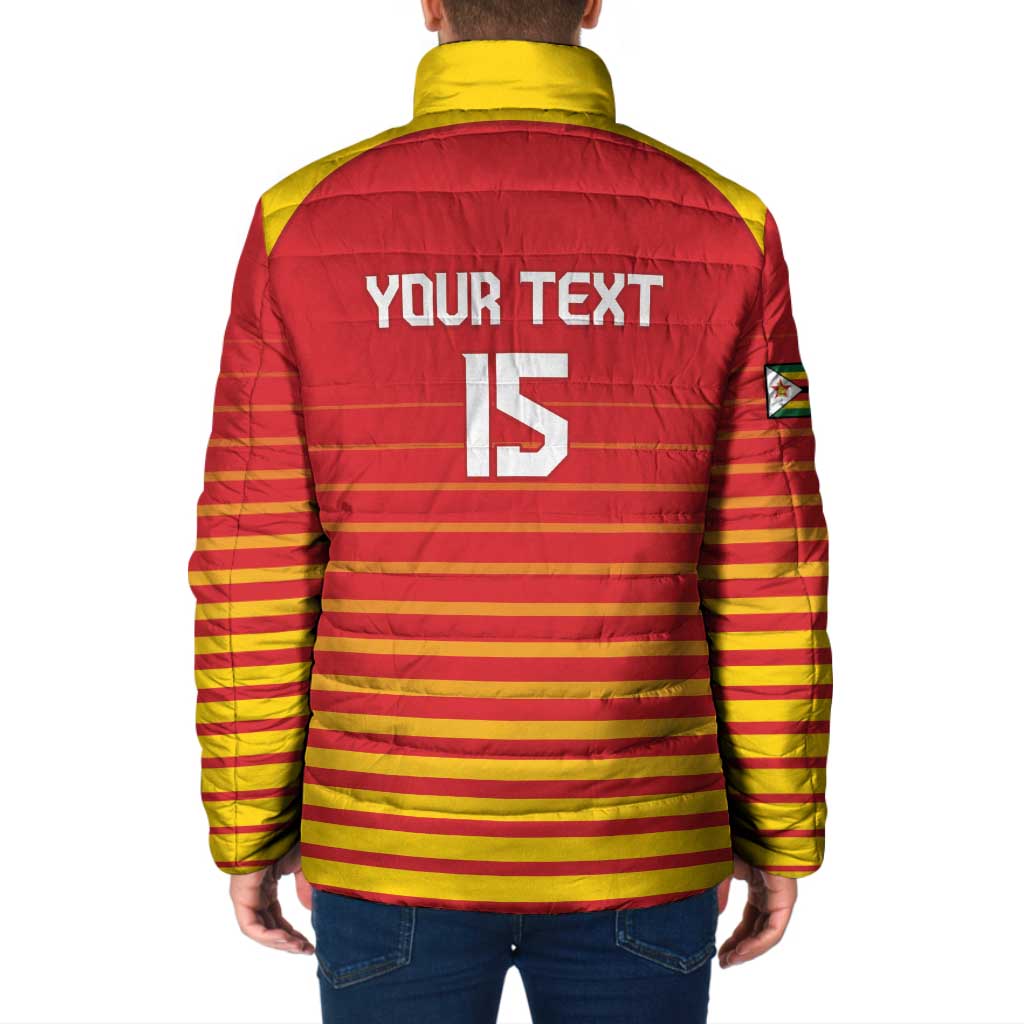 Custom Zimbabwe Cricket Padded Jacket Go Chevrons Go - Wonder Print Shop