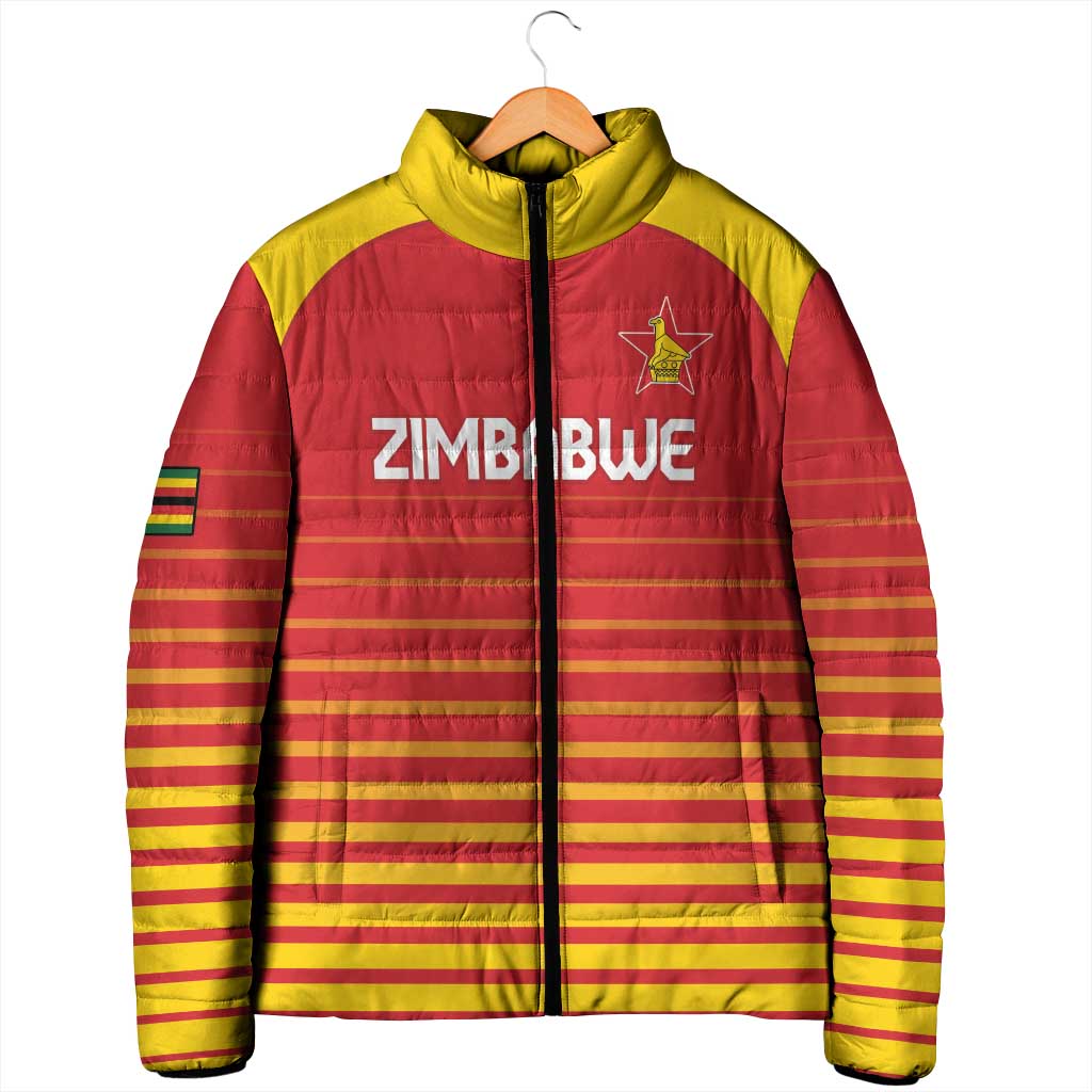 Custom Zimbabwe Cricket Padded Jacket Go Chevrons Go - Wonder Print Shop