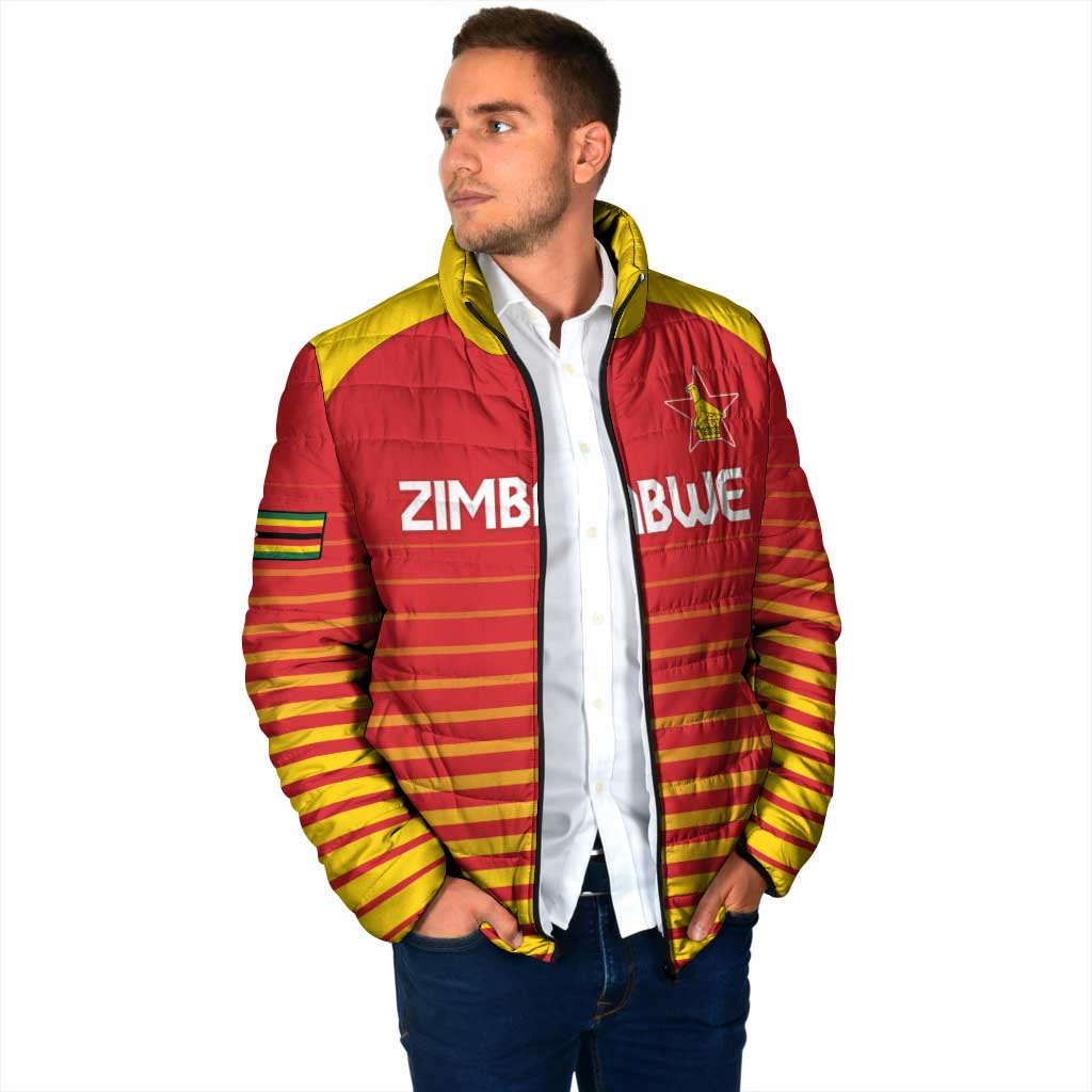 Custom Zimbabwe Cricket Padded Jacket Go Chevrons Go - Wonder Print Shop