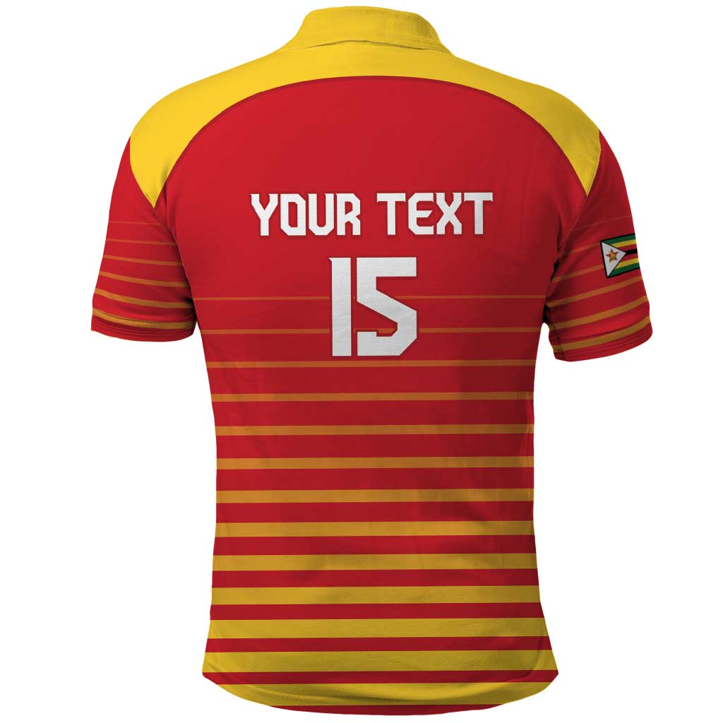Custom Zimbabwe Cricket Polo Shirt Go Chevrons Go - Wonder Print Shop