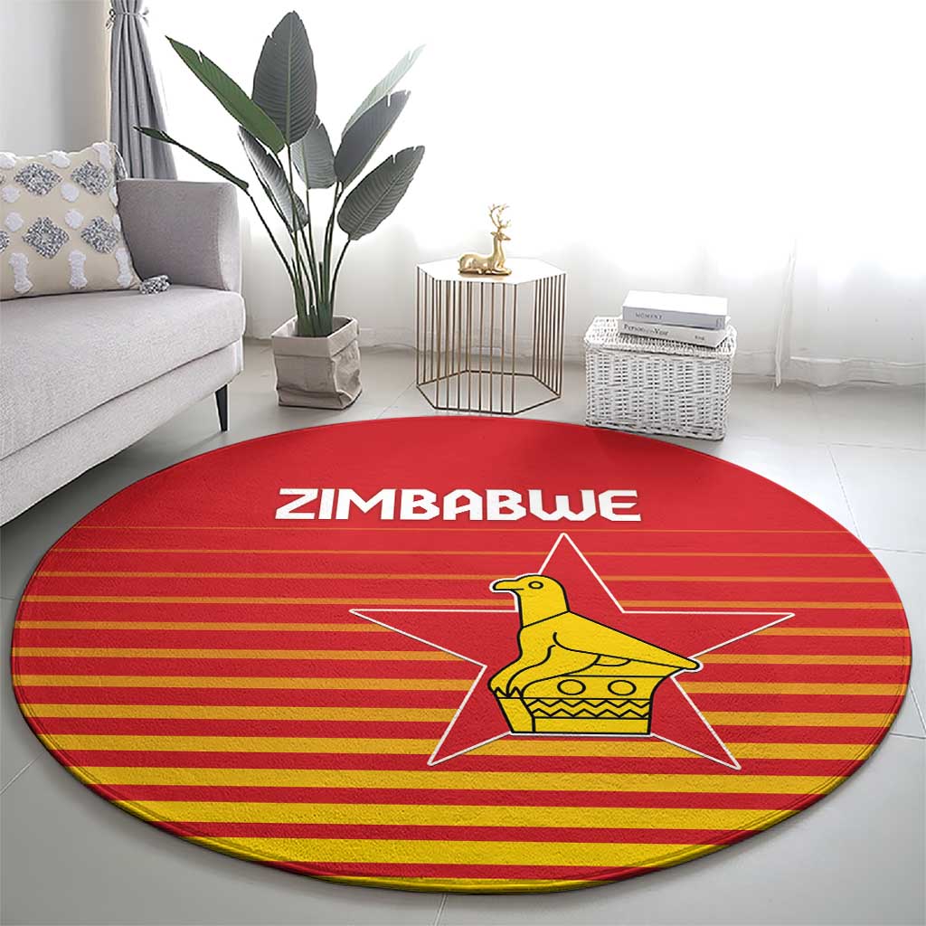 Zimbabwe Cricket Round Carpet Go Chevrons Go - Wonder Print Shop