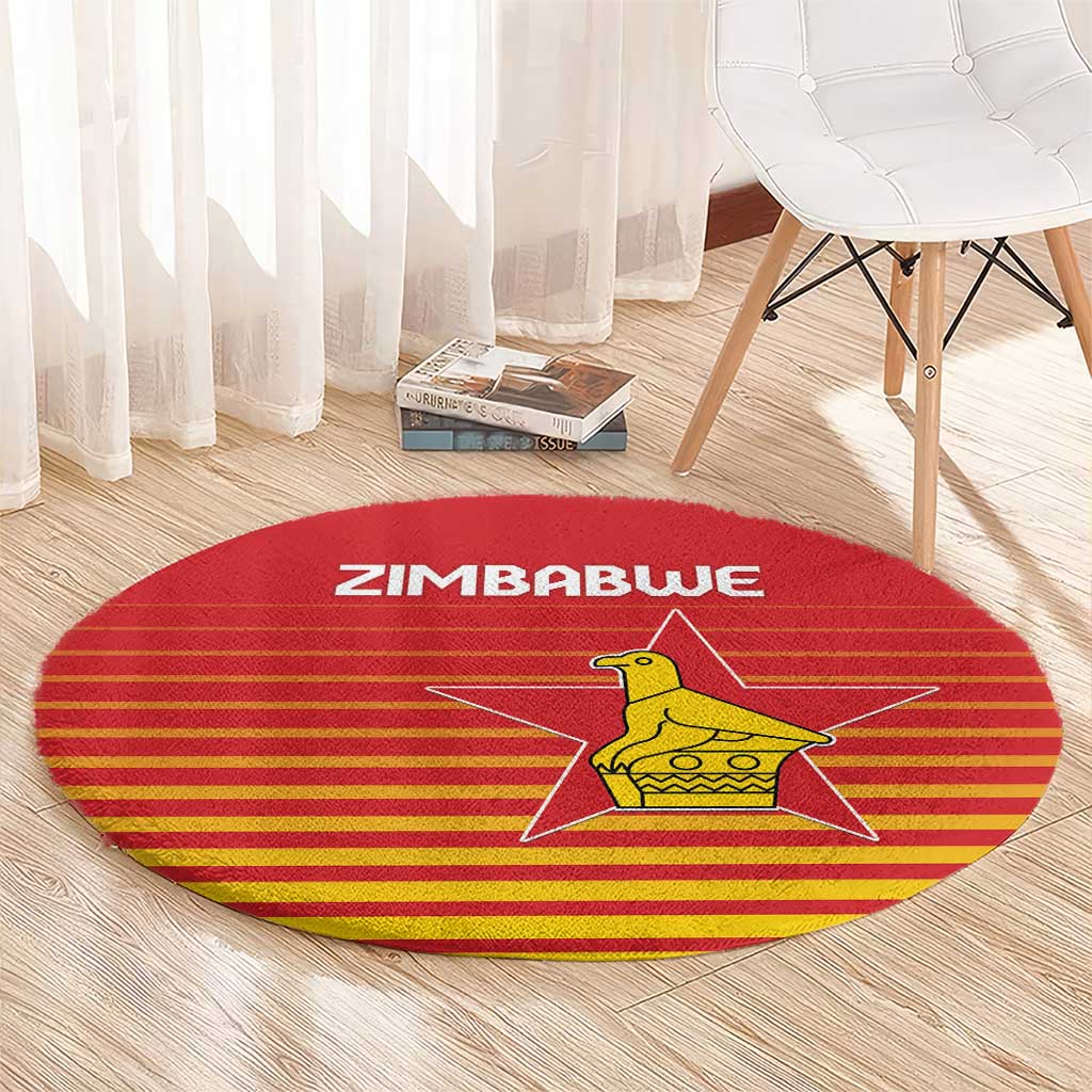 Zimbabwe Cricket Round Carpet Go Chevrons Go - Wonder Print Shop
