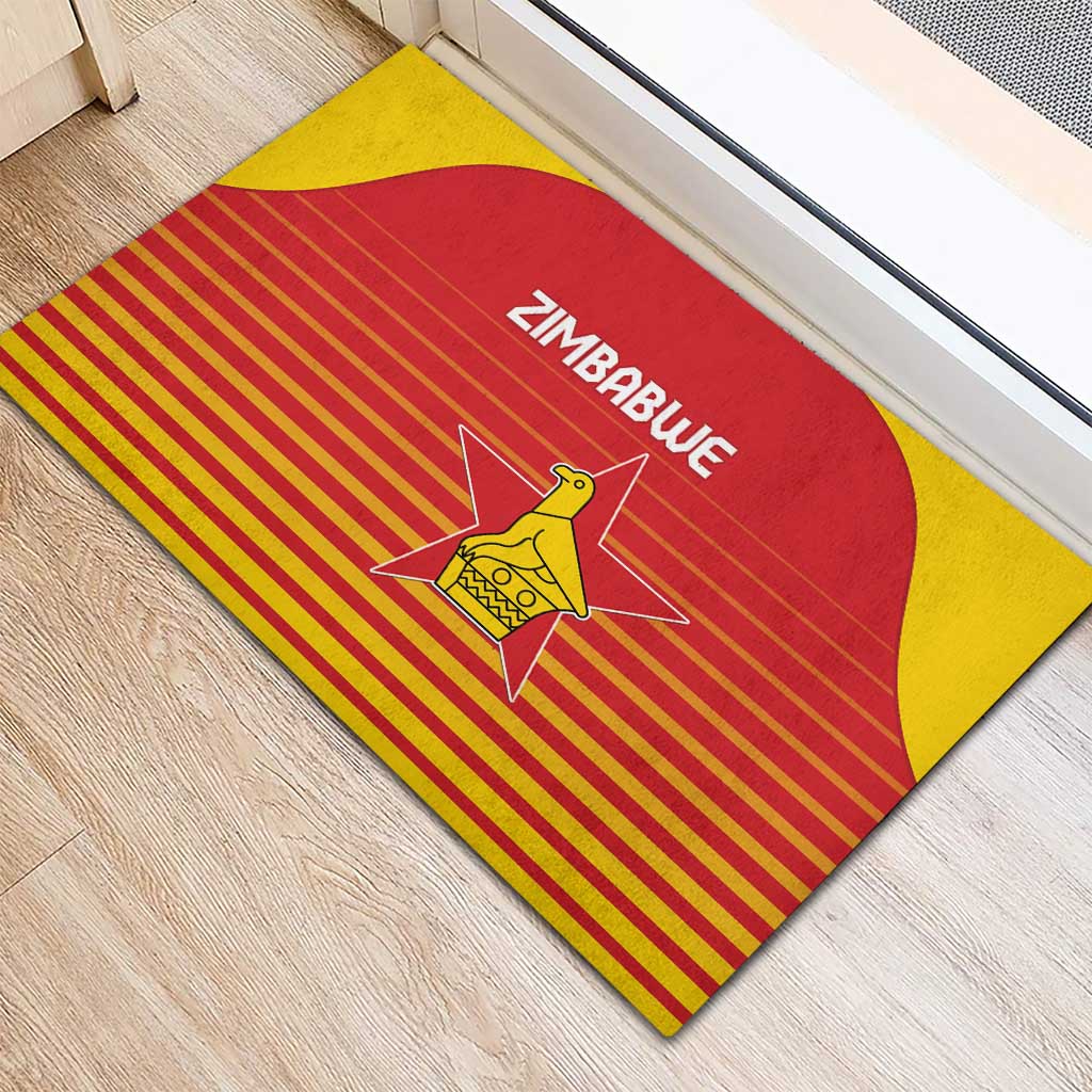 Zimbabwe Cricket Rubber Doormat Go Chevrons Go - Wonder Print Shop