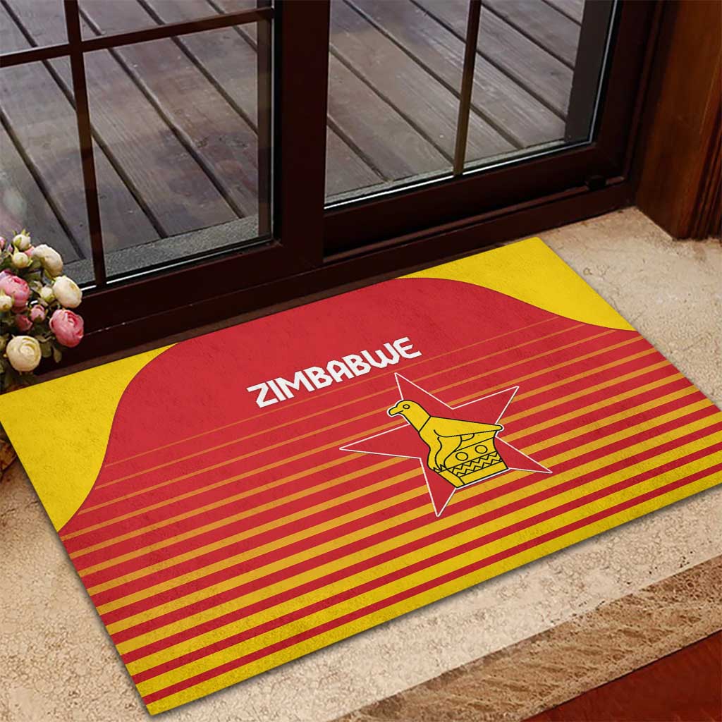 Zimbabwe Cricket Rubber Doormat Go Chevrons Go - Wonder Print Shop