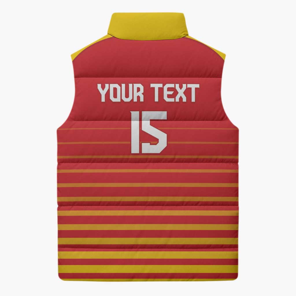 Custom Zimbabwe Cricket Sleeveless Puffer Jacket Go Chevrons Go - Wonder Print Shop